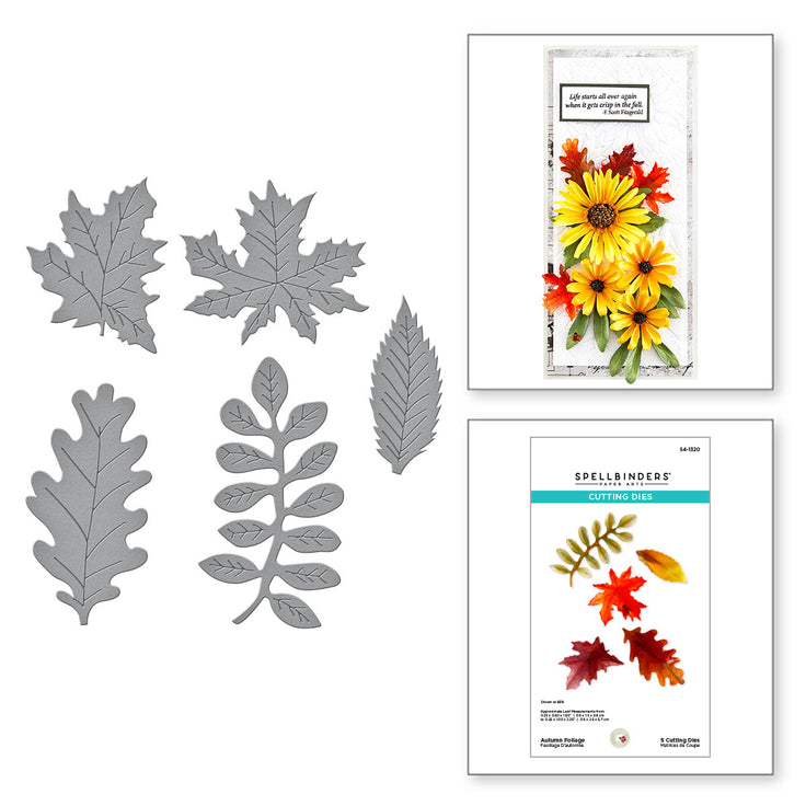 Spellbinders Autumn Foliage Etched Dies - Birds & Bees Garden Collection