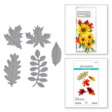 Spellbinders Autumn Foliage Etched Dies - Birds & Bees Garden Collection