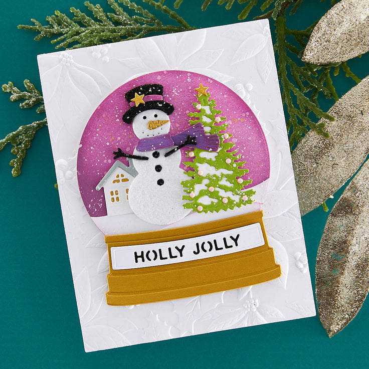 Spellbinders Snowman Scene Etched Dies - Simon's Snow Globes Collection - Simon Hurley