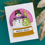Spellbinders Snowman Scene Etched Dies - Simon's Snow Globes Collection - Simon Hurley
