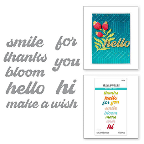 Spellbinders Fresh Picked Sentiments Etched Dies - Fresh Picked Collection