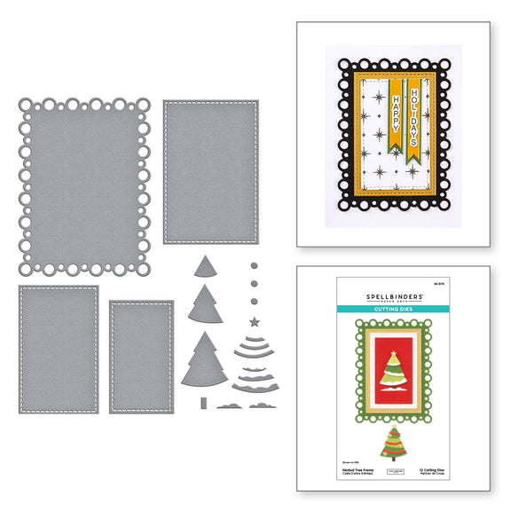 Spellbinders Nested Tree Frame Etched Dies - the Essential Holiday Collection by Lisa Horton