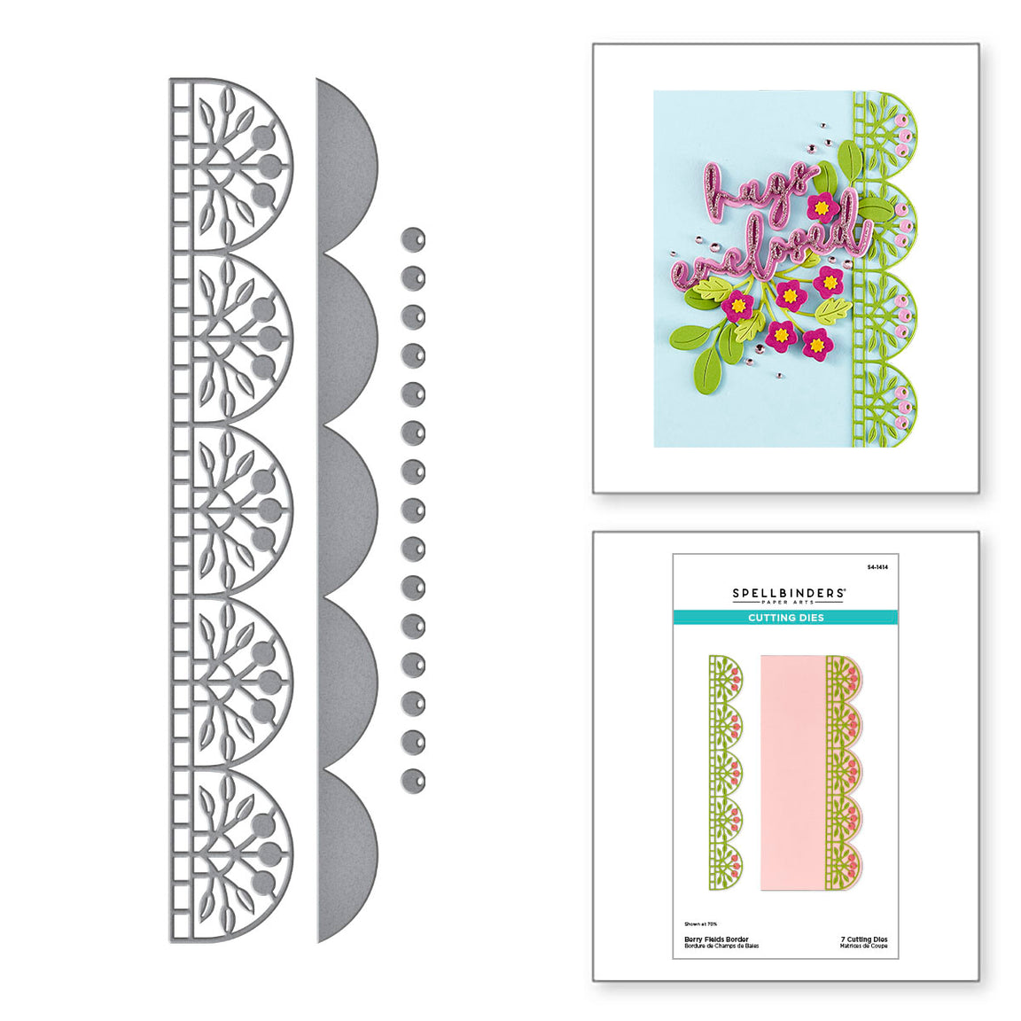 Spellbinders Berry Fields Border Etched Dies - the Vivid Expressions Collection