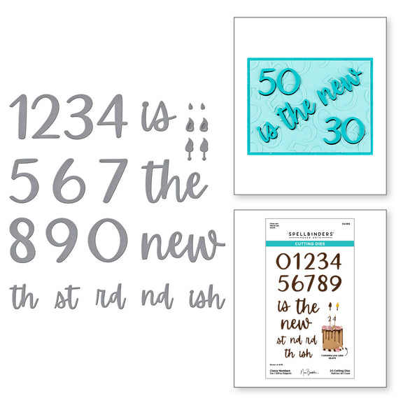 Spellbinders Classy Numbers Etched Dies - Bougie Birthday Collection by Nina Boettcher