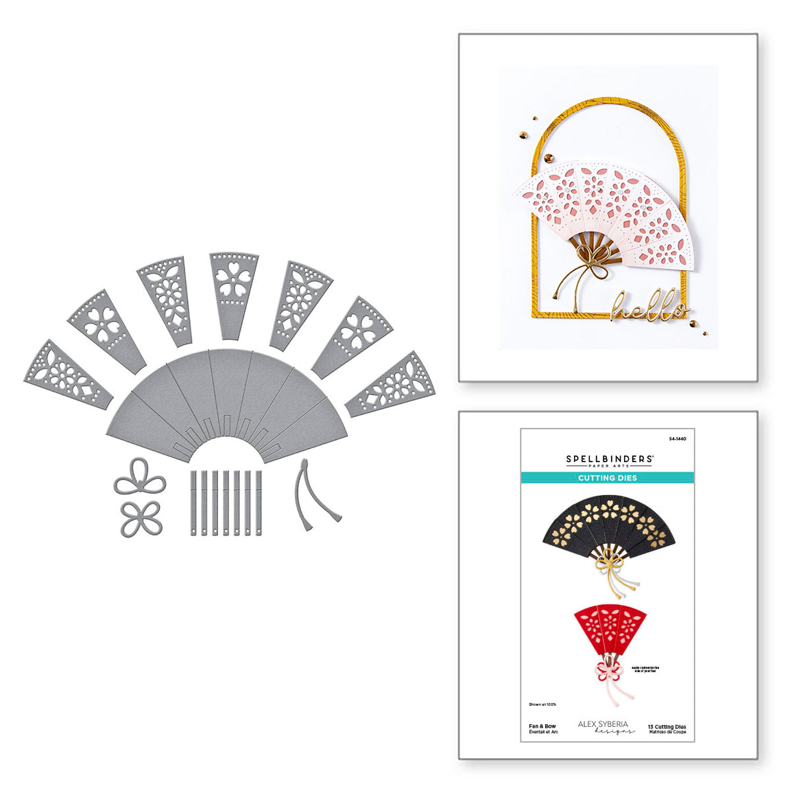 Spellbinders Fan & Bow Etched Dies from the Spring in Kyoto Collection by Alex Syberia Designs
