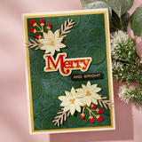 Spellbinders Merry Sentiments Clear Stamp & Die Set from the All About Christmas Collection by Lisa Horton