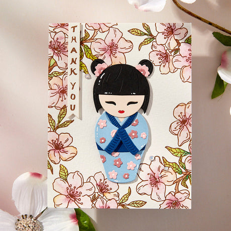 Spellbinders Blossoms & Sentiments BetterPress Plate & Die Set from the Spring in Kyoto Collection by Alex Syberia Designs