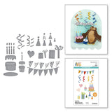 Spellbinders Classic Pooh Birthday Accessories Etched Dies from the Say Cheese Classic Pooh Birthday Collection by Simple Stories