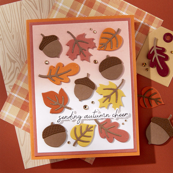 Spellbinders Autumn Sentiments BetterPress Plate & Die Set from the Autumn Archives Collection by Kelly Bangs