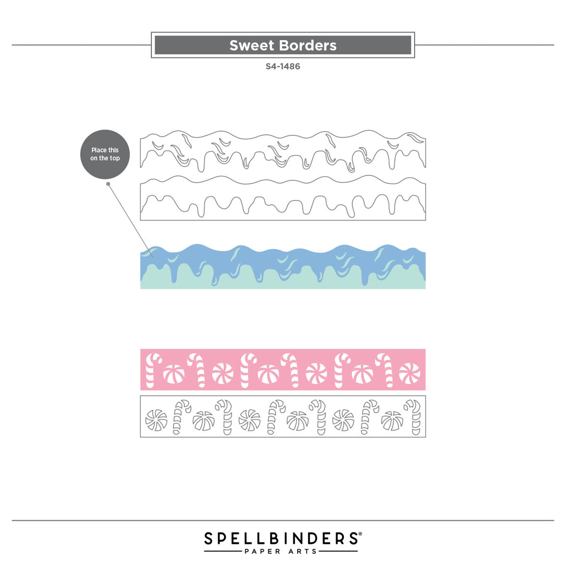 Spellbinders Sweet Borders Etched Dies from the Candy Christmas Collection by Stamperia