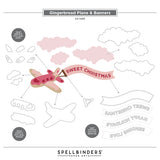 Spellbinders Gingerbread Plane & Banners Etched Dies from the Candy Christmas Collection by Stamperia