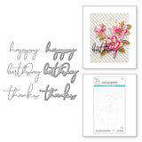 Spellbinders Yana's Layered Script Sentiments Etched Dies - Yana's Blooms Collection