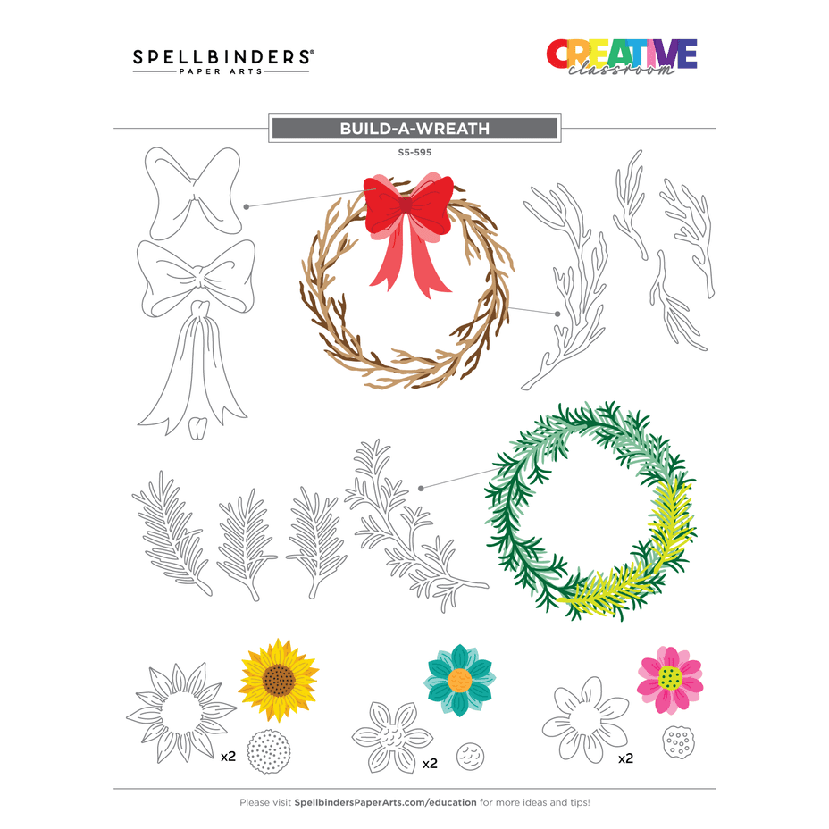 Spellbinders Build-A-Wreath Etched Dies - Beautiful Wreaths Collection - Suzanne Hue