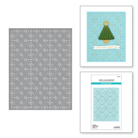 Spellbinders Stitched Starry Argyle Etched Dies - Stitched for Christmas Collection