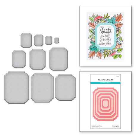 Spellbinders Notched Corner Frames Etched Dies - BetterPress Autumn Collection