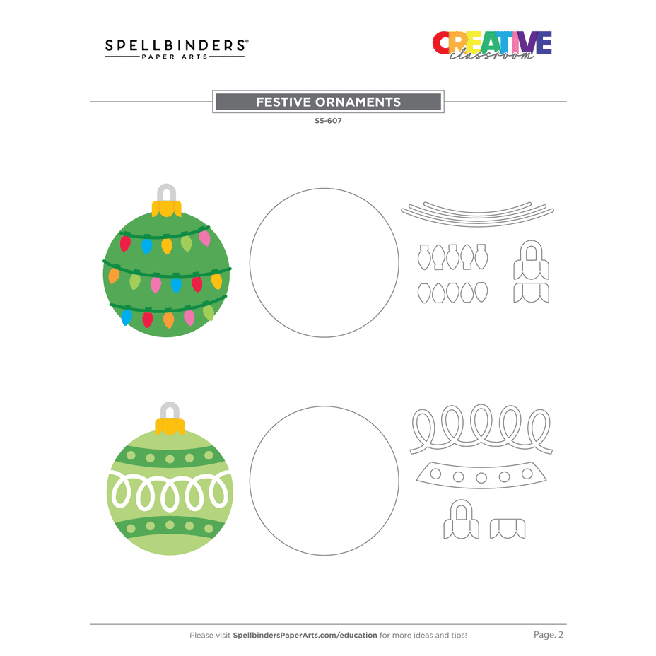 Spellbinders Festive Ornaments Etched Dies - Merry Mug & Circle Delights Collection - Nichol Spohr