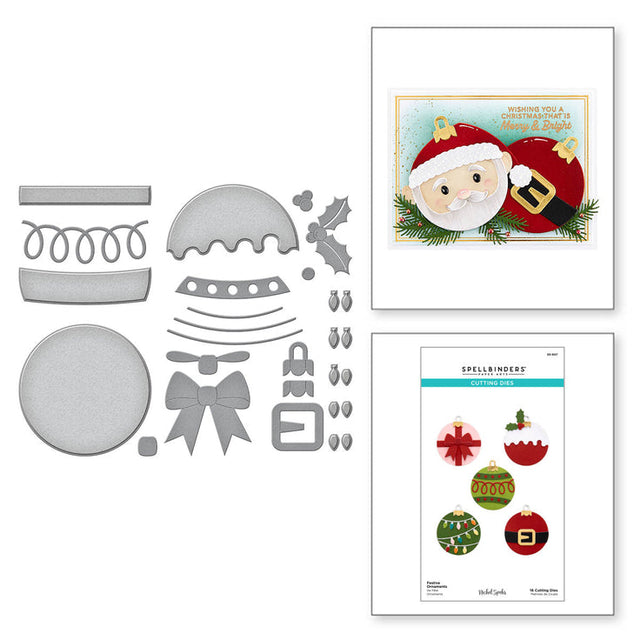 Spellbinders Festive Ornaments Etched Dies - Merry Mug & Circle Delights Collection - Nichol Spohr