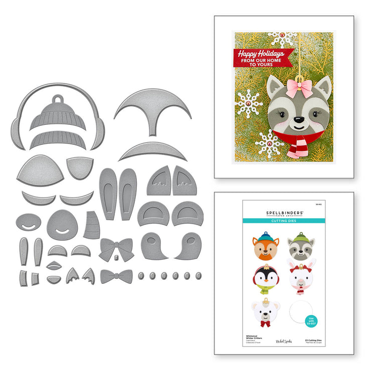 Spellbinders Whimsical Winter Critters Etched Dies - Merry Mug & Circle Delights Collection - Nichol Spohr