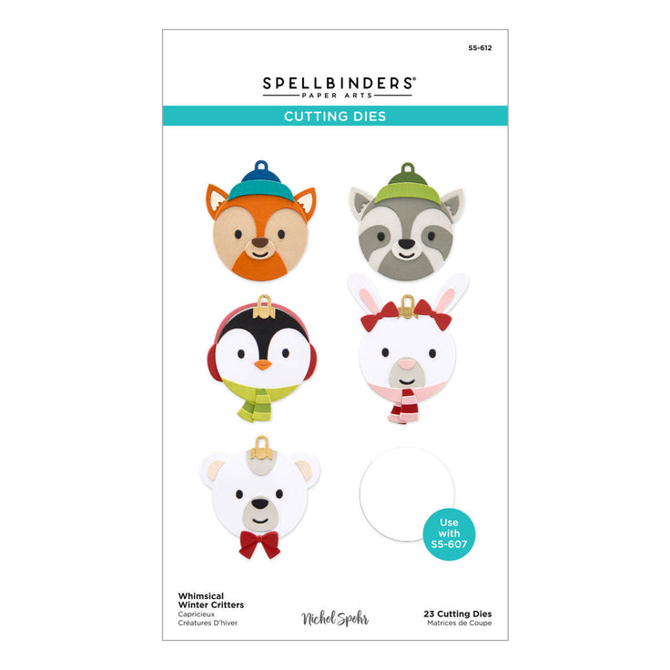 Spellbinders Whimsical Winter Critters Etched Dies - Merry Mug & Circle Delights Collection - Nichol Spohr