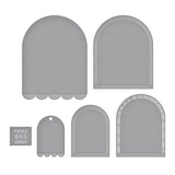 Spellbinders Make a Wish Arch Labels Etched Dies - Monster Birthday Collection