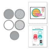 Spellbinders Stitched Edge Circle Backgrounds Etched Dies - Spotlight Frames and Florals Collection