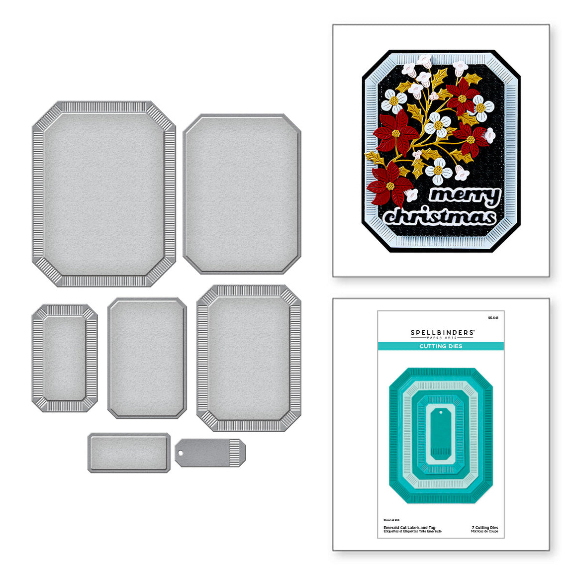 Spellbinders Emerald Cut Labels and Tag Etched Dies - Home for the Holidays Collection