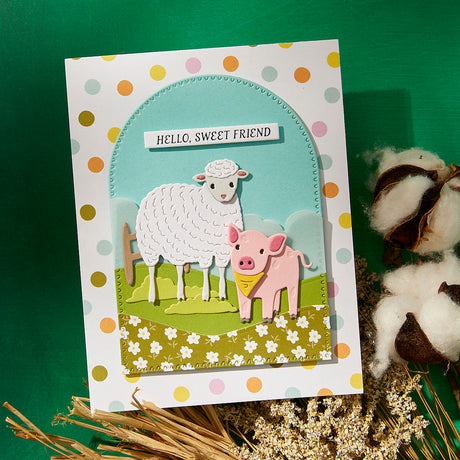 Spellbinders Ham It Up Clear Stamp & Die Set - On the Farm Collection