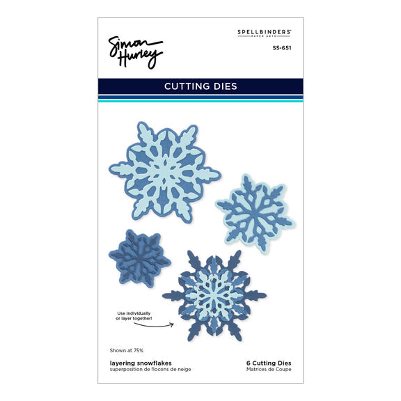 Spellbinders Layering Snowflakes Etched Dies - Let it Snow Collection by Simon Hurley