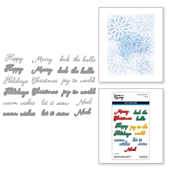 Handwritten Holiday Sentiments Etched Dies - Let It Snow Collection by Simon Hurley