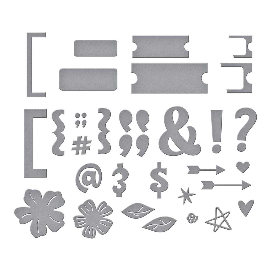 Spellbinders Punctuation & Icons Etched Dies - Just Sayin' Collection - Kelly Bangs