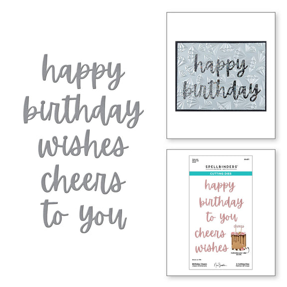 Spellbinders Birthday Cheers Etched Dies - Bougie Birthday Collection by Nina Boettcher