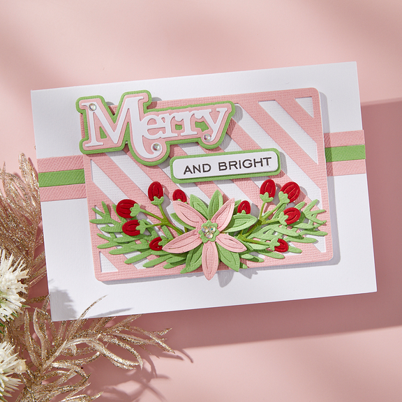 Spellbinders Merry Sentiments Clear Stamp & Die Set from the All About Christmas Collection by Lisa Horton