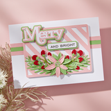 Spellbinders Merry Sentiments Clear Stamp & Die Set from the All About Christmas Collection by Lisa Horton