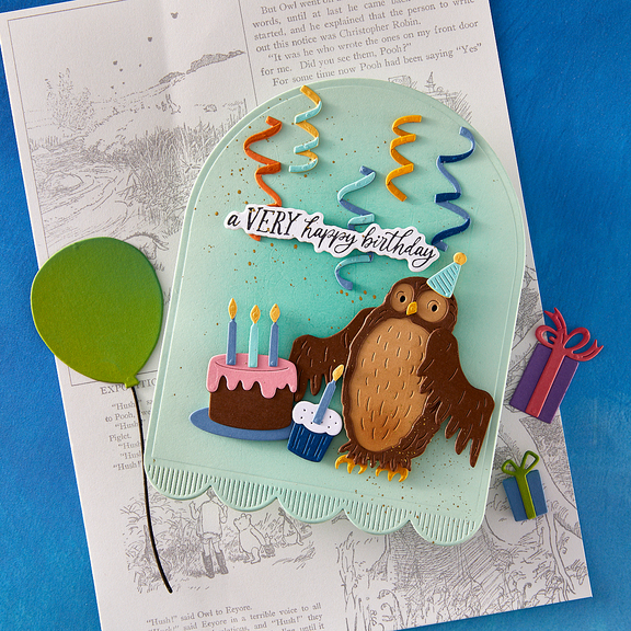 Spellbinders Rabbit & Owl Etched Dies from the Say Cheese Classic Pooh Birthday Collection by Simple Stories