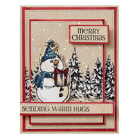 Spellbinders Sketched Snowman Stamp & Die Bundle - Simon Hurley