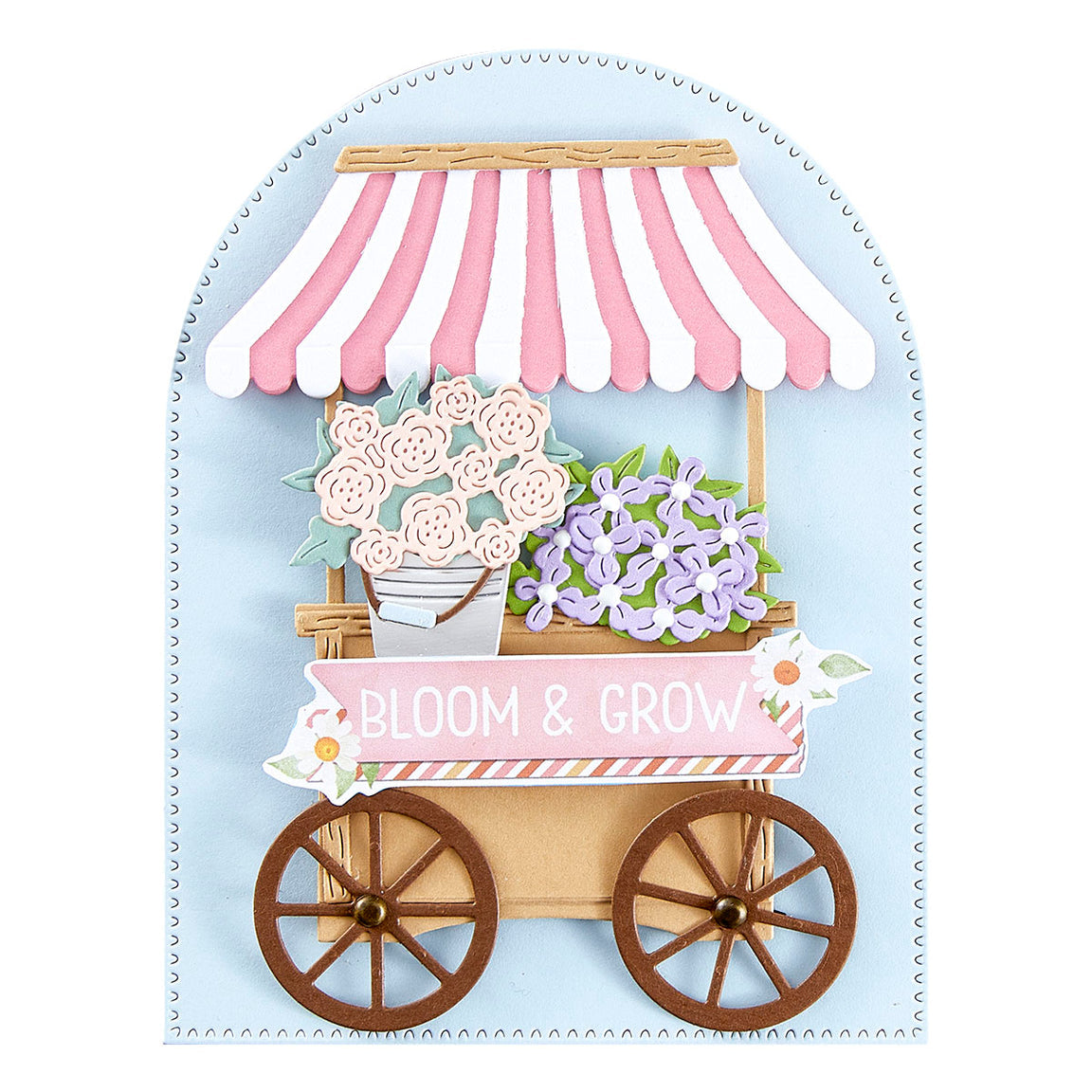 Spellbinders Flower Cart Etched Dies - Simple Vintage Flower Shoppe Collection with Simple Stories
