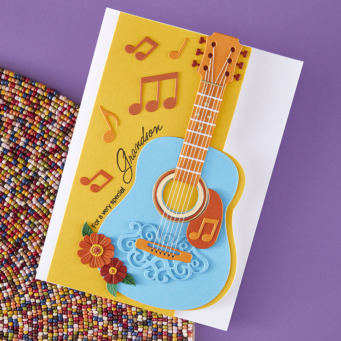 Spellbinders Majestic Guitar Etched Dies from the Bibi's Musical Notes Collection by Bibi Cameron