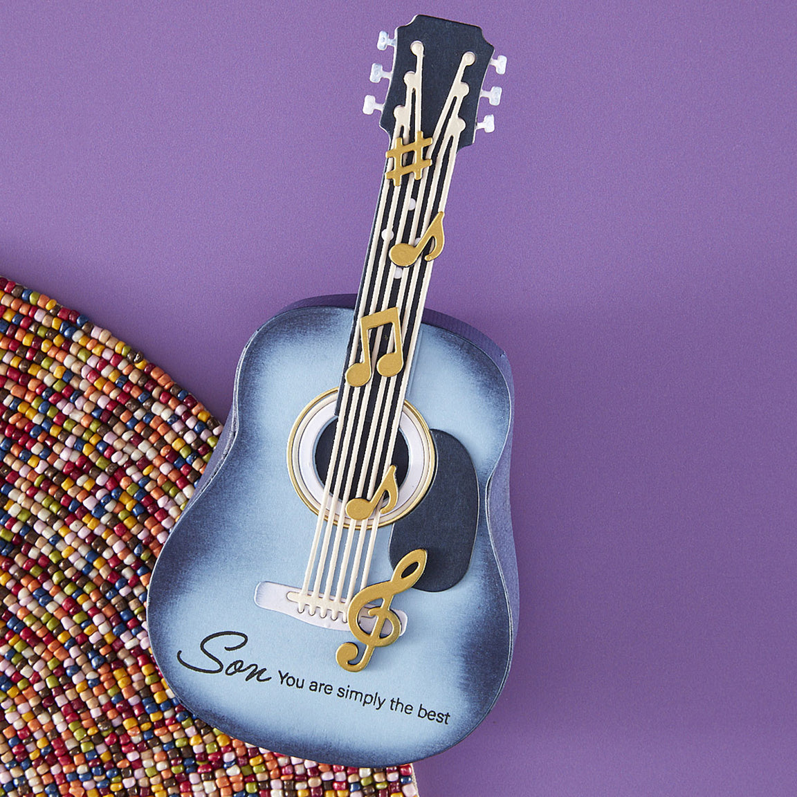Spellbinders Majestic Guitar Box Side Panels Etched Dies from the Bibi's Musical Notes Collection by Bibi Cameron