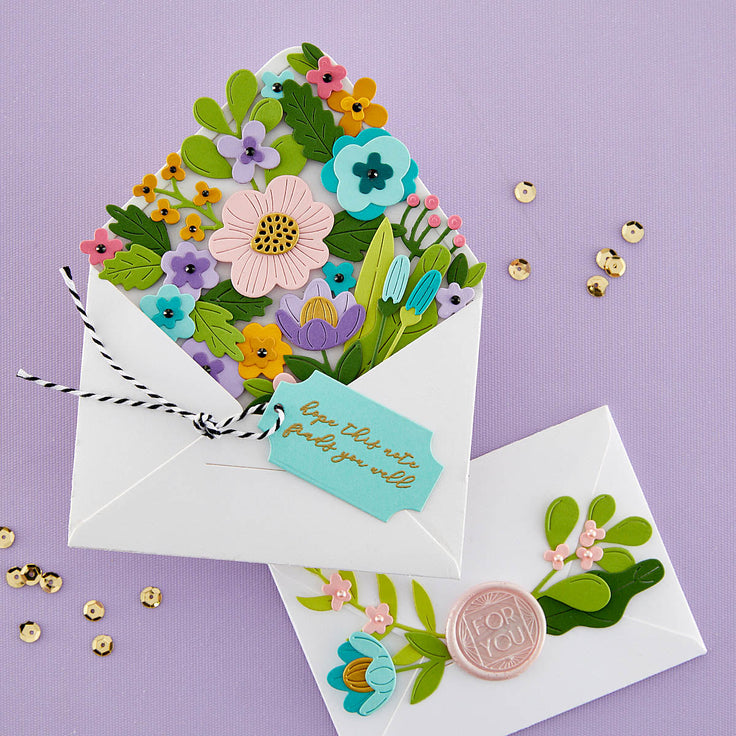 Spellbinders Envelope of Wonder Sentiments Clear Stamp Set - Envelope of Wonder Collection
