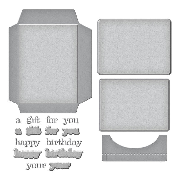 Spellbinders A2 Gift Card Holder & Envelope Etched Dies - All the Sentiments Collection by Stampendous