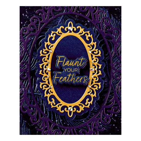 Spellbinders Cameo Frames Etched Dies - Peacock Paradise Collection