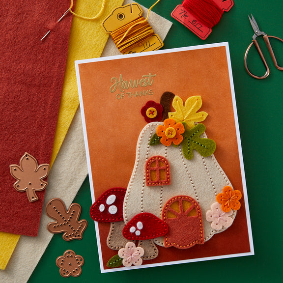 Spellbinders Felt Pumpkin Lane House Etched Dies - Felt Stitch & Create Collection by Nichol Spohr