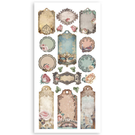 Stamperia Paper cut-outs 2 Double Face - 4 sheets cm. 15x30,5 - Venice City of Art SBBCT14