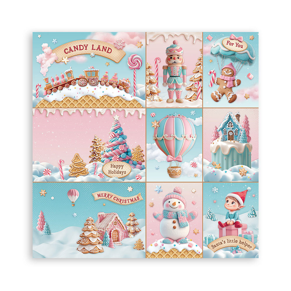 Stamperia Candy Christmas 12x12" Single Sided Paper Pad from the Candy Christmas Collection
