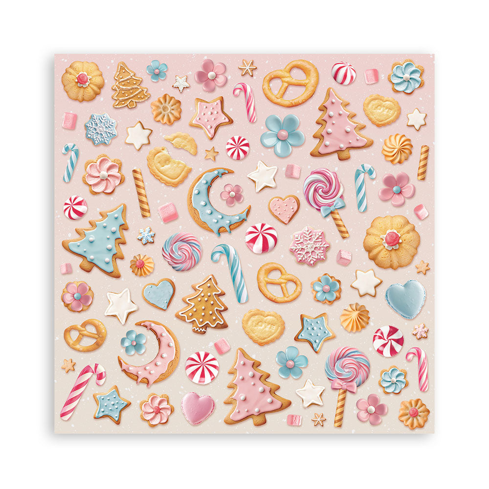 Stamperia Candy Christmas 12x12" Single Sided Paper Pad from the Candy Christmas Collection