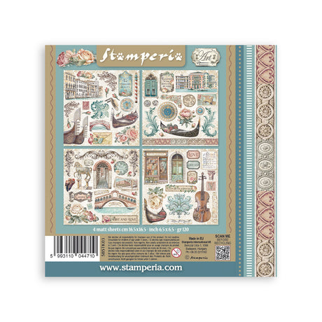 Stamperia Sticker Album mm 165x165 4 sheets - Venice City of Art SBSTK03