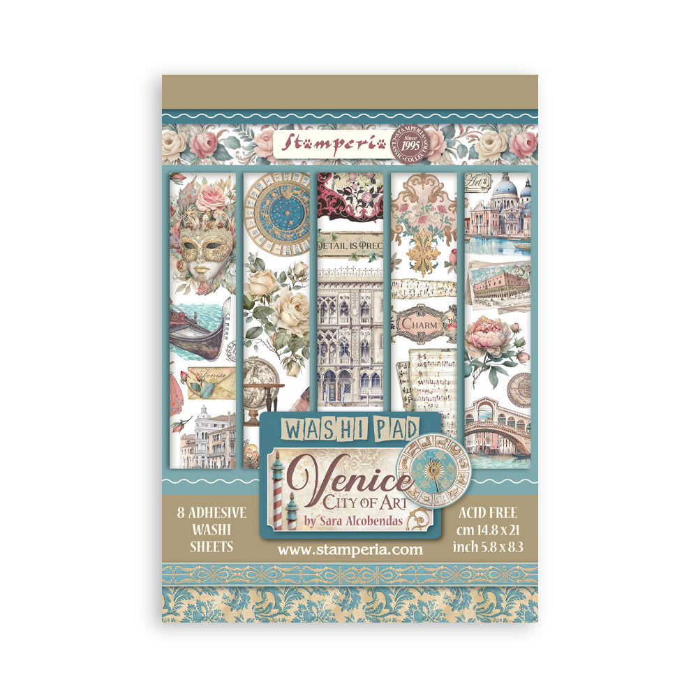 Stamperia Washi pad 8 sheets A5 - Venice City of Art SBW21