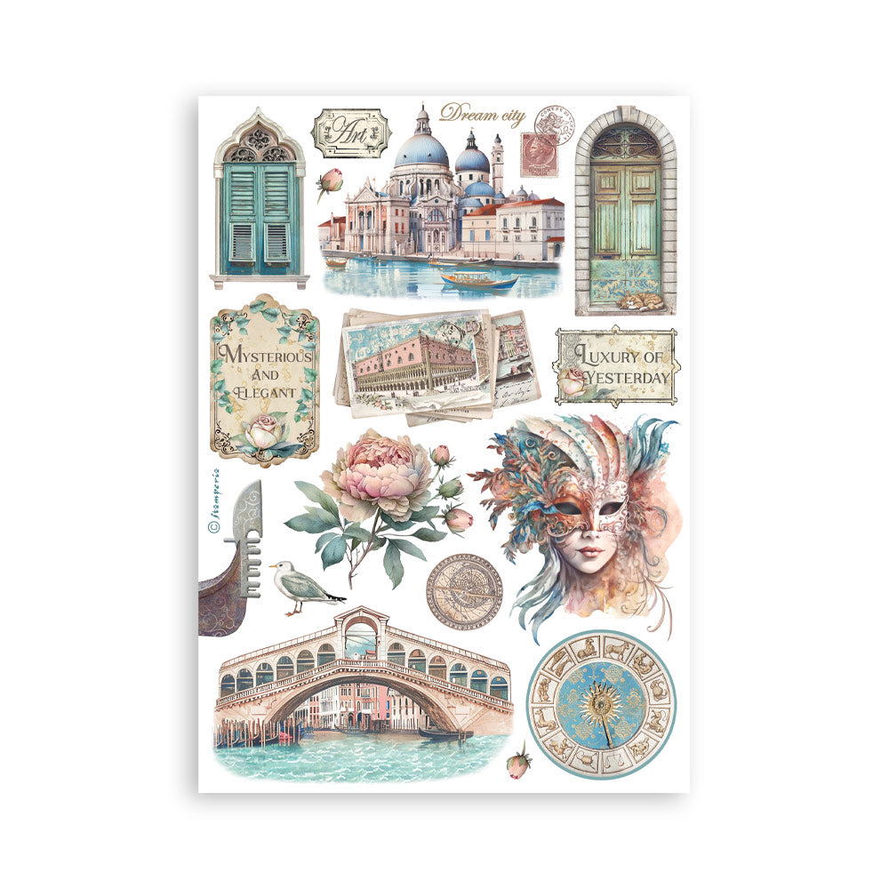Stamperia Washi pad 8 sheets A5 - Venice City of Art SBW21