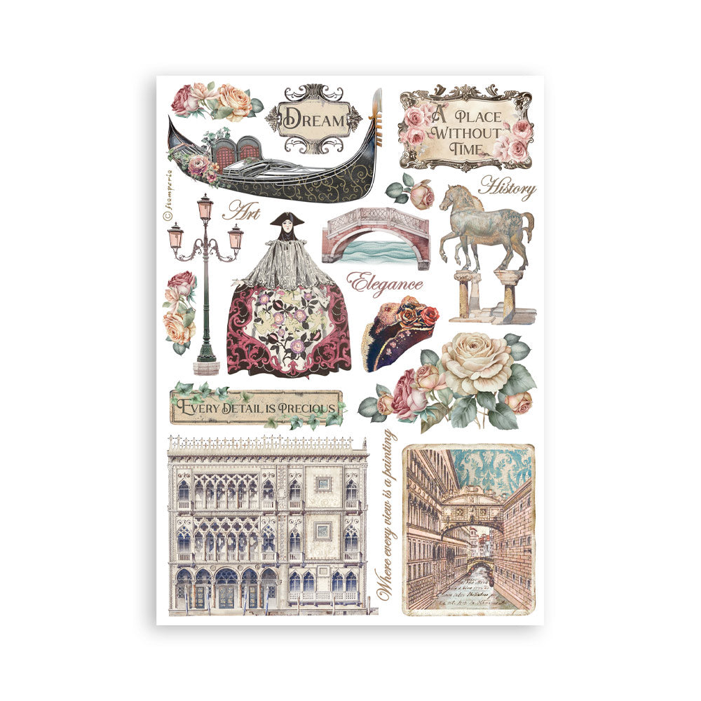 Stamperia Washi pad 8 sheets A5 - Venice City of Art SBW21