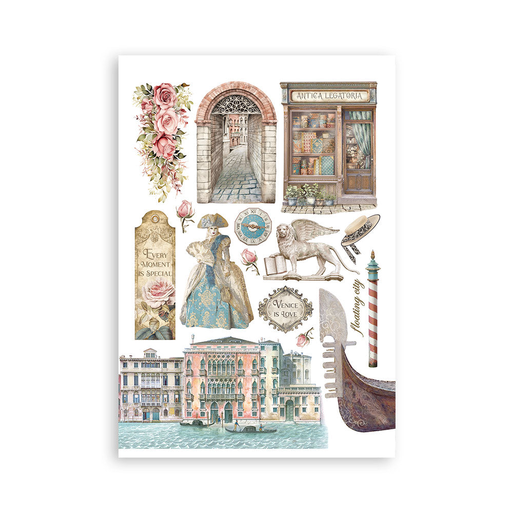 Stamperia Washi pad 8 sheets A5 - Venice City of Art SBW21
